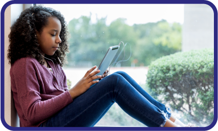 Girl with tablet computer